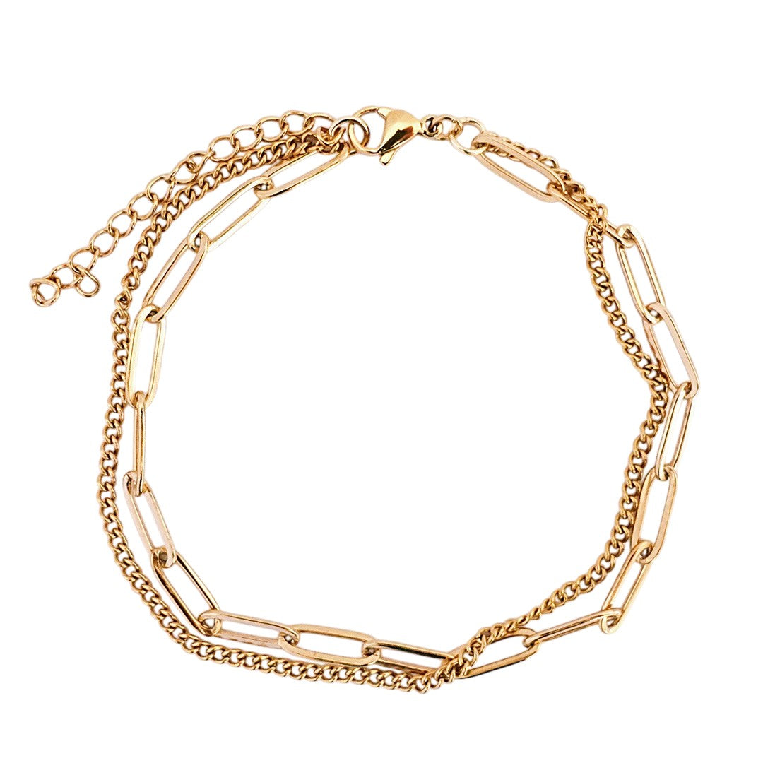 DOUBLE CHAIN ANKLET