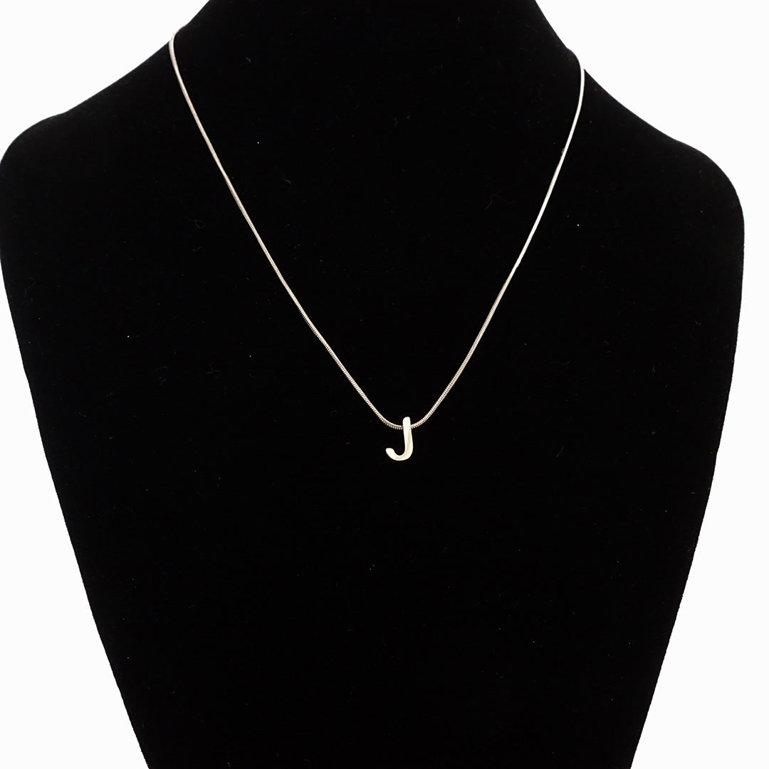 J SILVER NECKLACE